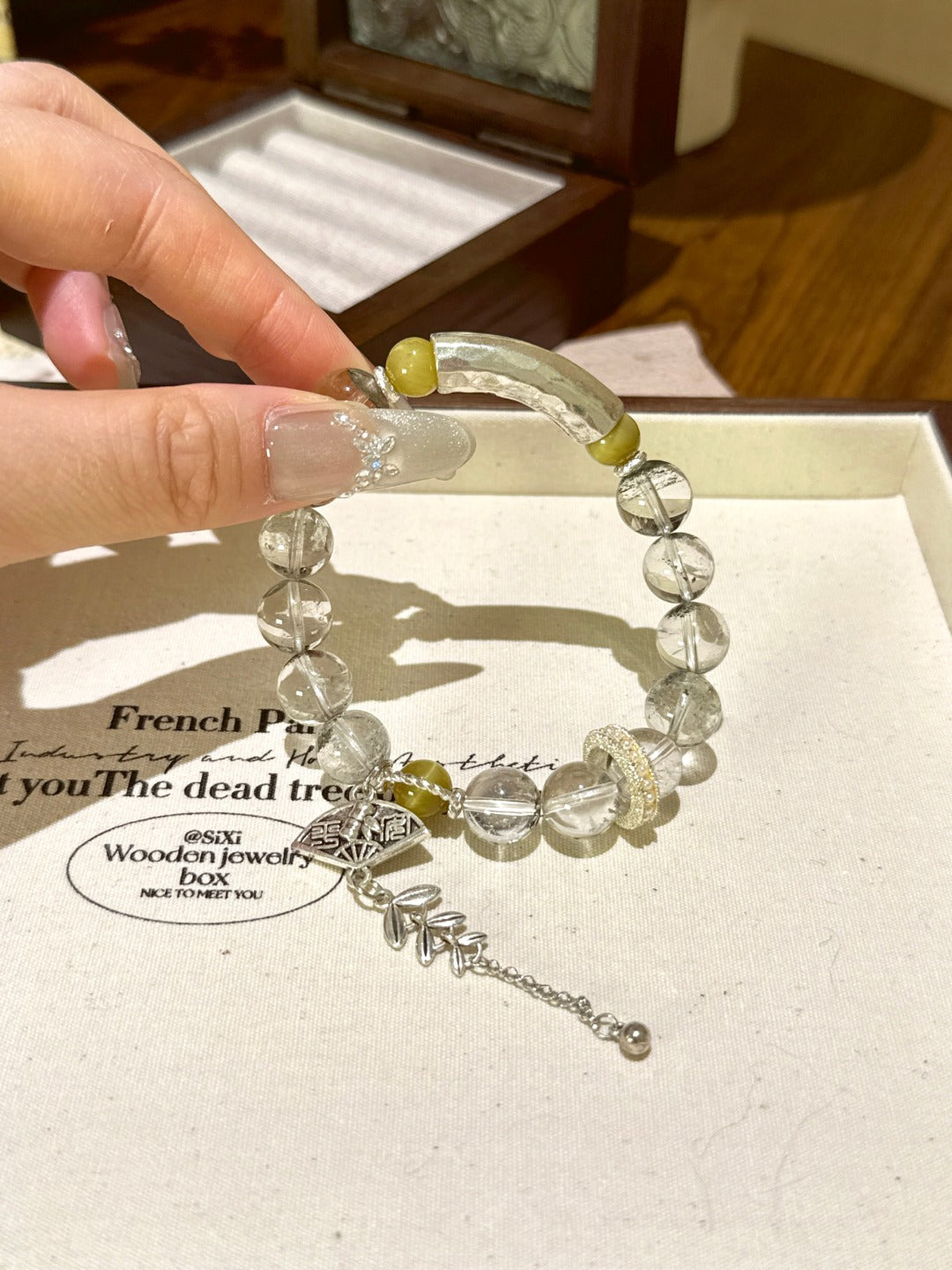 ▫️▪️ Green Ghost Golden Tiger's Eye Bracelet